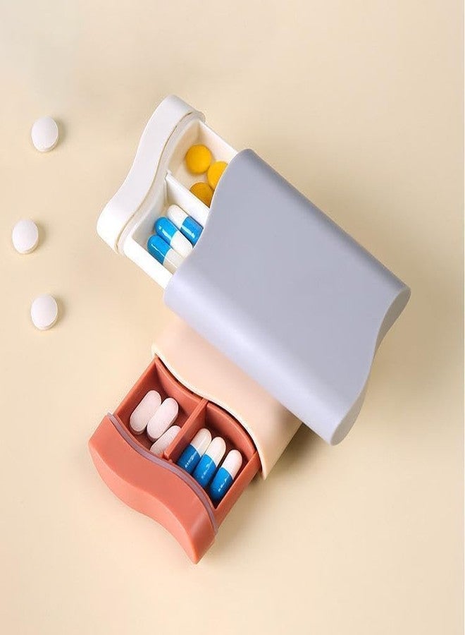 Hidak Easy To Carry Pill Medicine Organizer Storage Box with 6 Compartments-Ideal for Travel,Pocket,Purse,Daily Pill Case,Portable Medicine Vitamin Holder-1Pc - Image 2